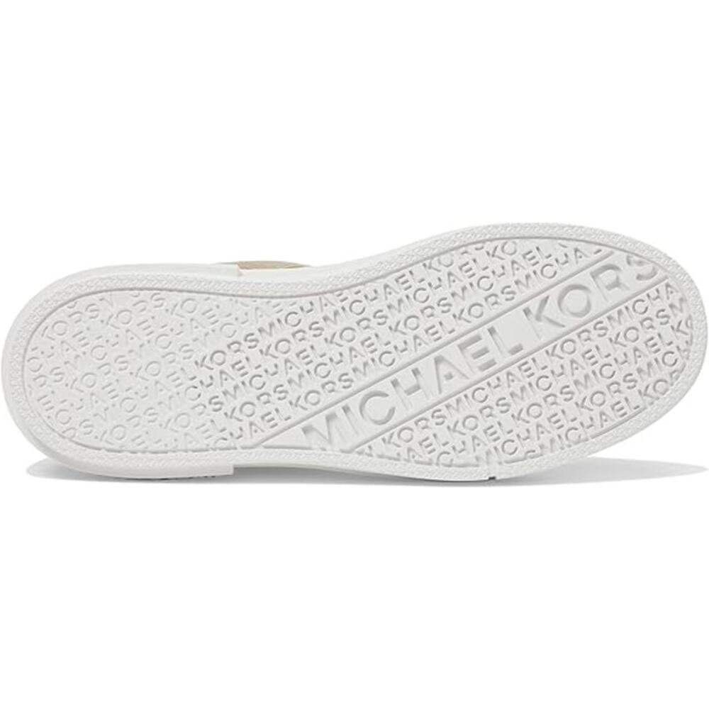 Michael Kors Aurora Lace Up Wrinkled Leather Gold Sneaker 7.5 - Picture 5 of 9